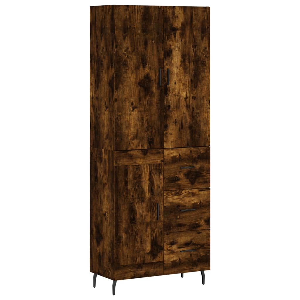 Buffet haut Chêne fumé 69,5x34x180 cm Bois d'ingénierie - XIOS