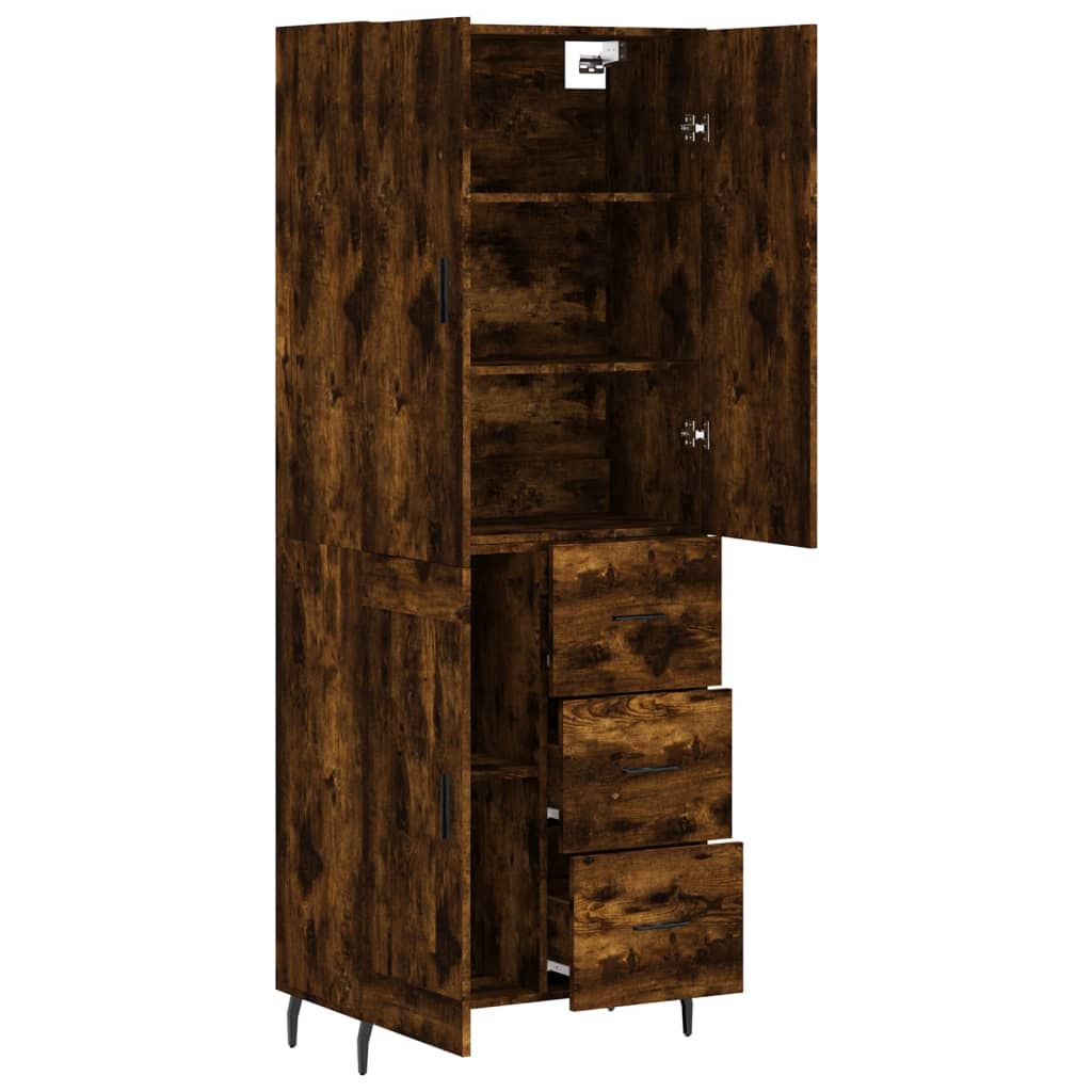 Buffet haut Chêne fumé 69,5x34x180 cm Bois d'ingénierie - XIOS