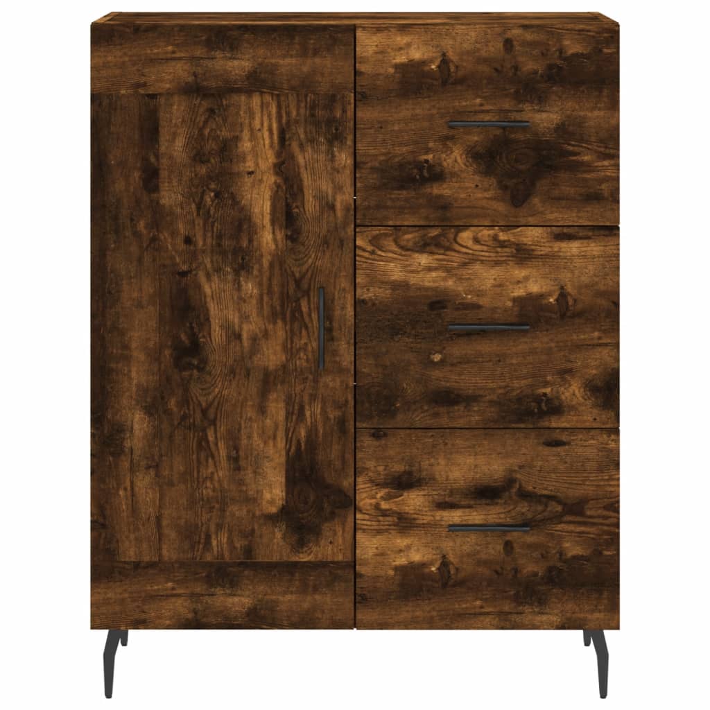 Buffet haut Chêne fumé 69,5x34x180 cm Bois d'ingénierie - XIOS