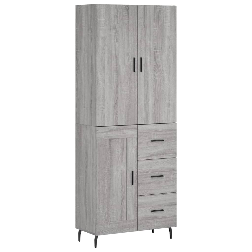 Buffet haut Sonoma gris 69,5x34x180 cm Bois d'ingénierie - XIOS