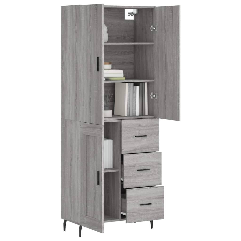 Buffet haut Sonoma gris 69,5x34x180 cm Bois d'ingénierie - XIOS