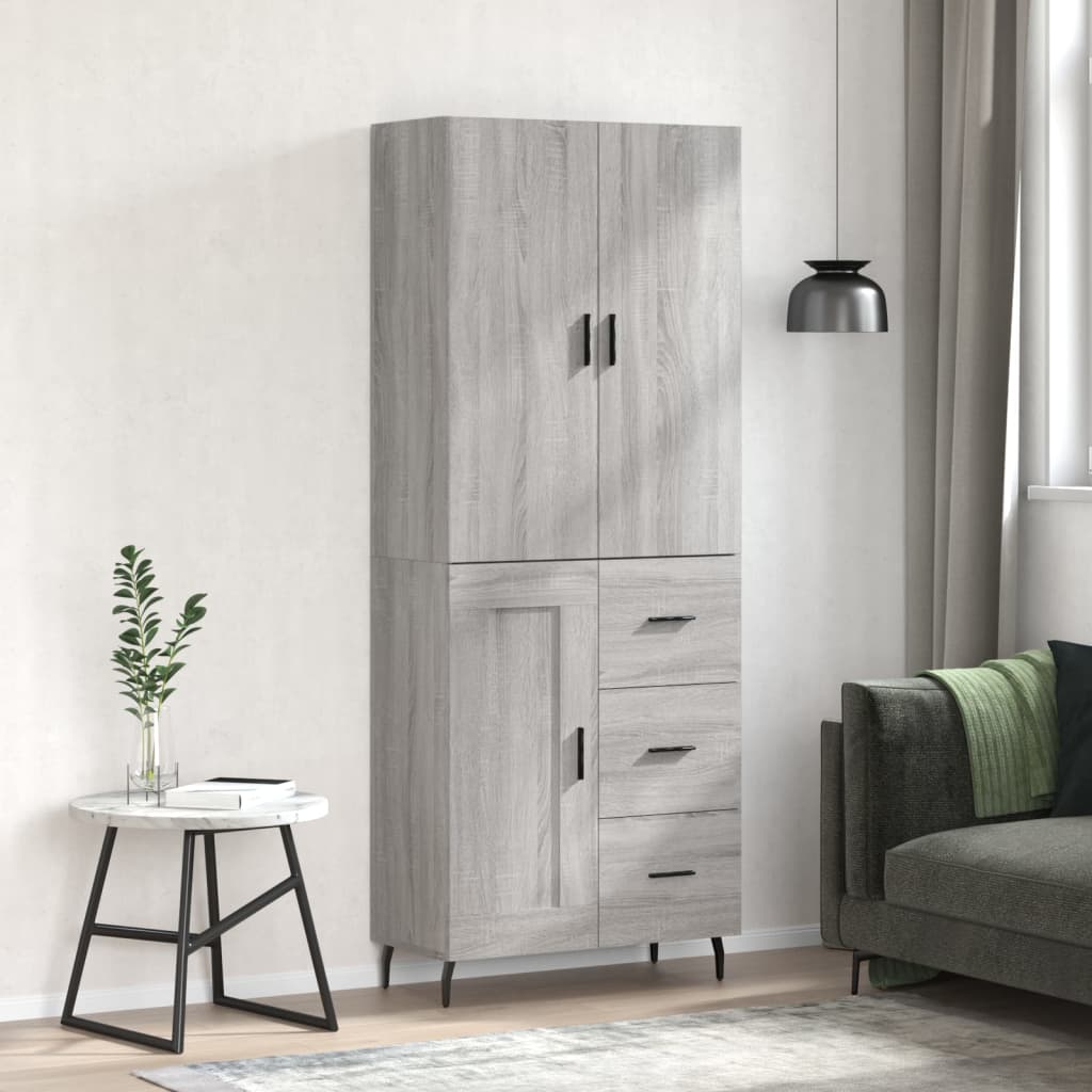 Buffet haut Sonoma gris 69,5x34x180 cm Bois d'ingénierie - XIOS