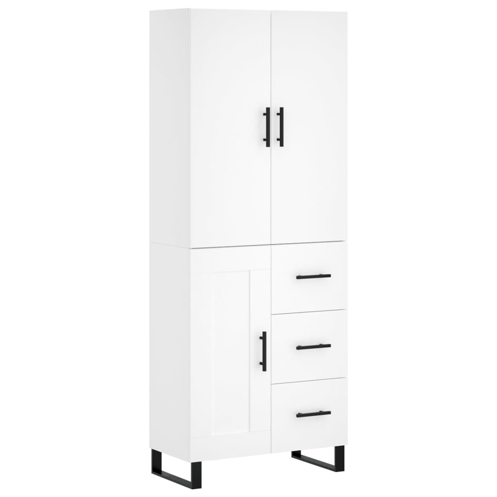 Buffet haut Blanc 69,5x34x180 cm Bois d'ingénierie