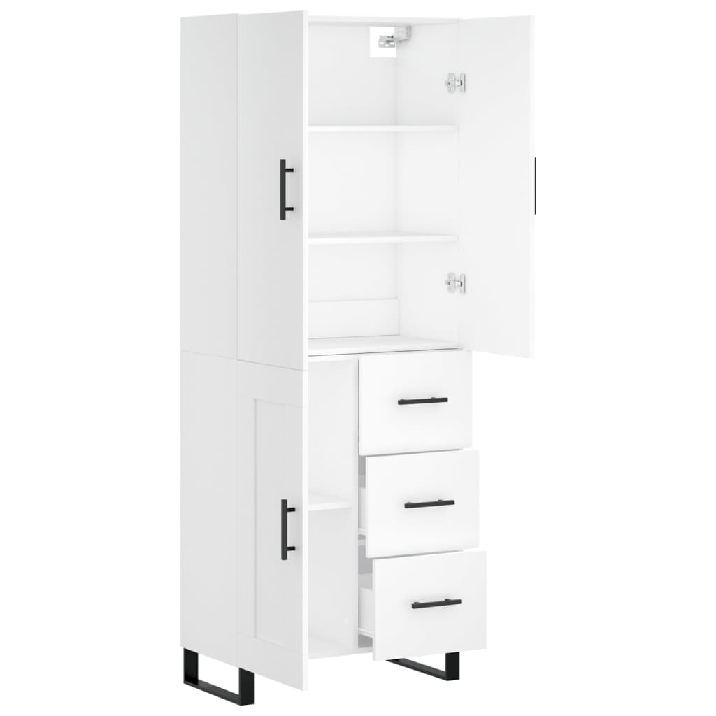 Buffet haut Blanc 69,5x34x180 cm Bois d'ingénierie