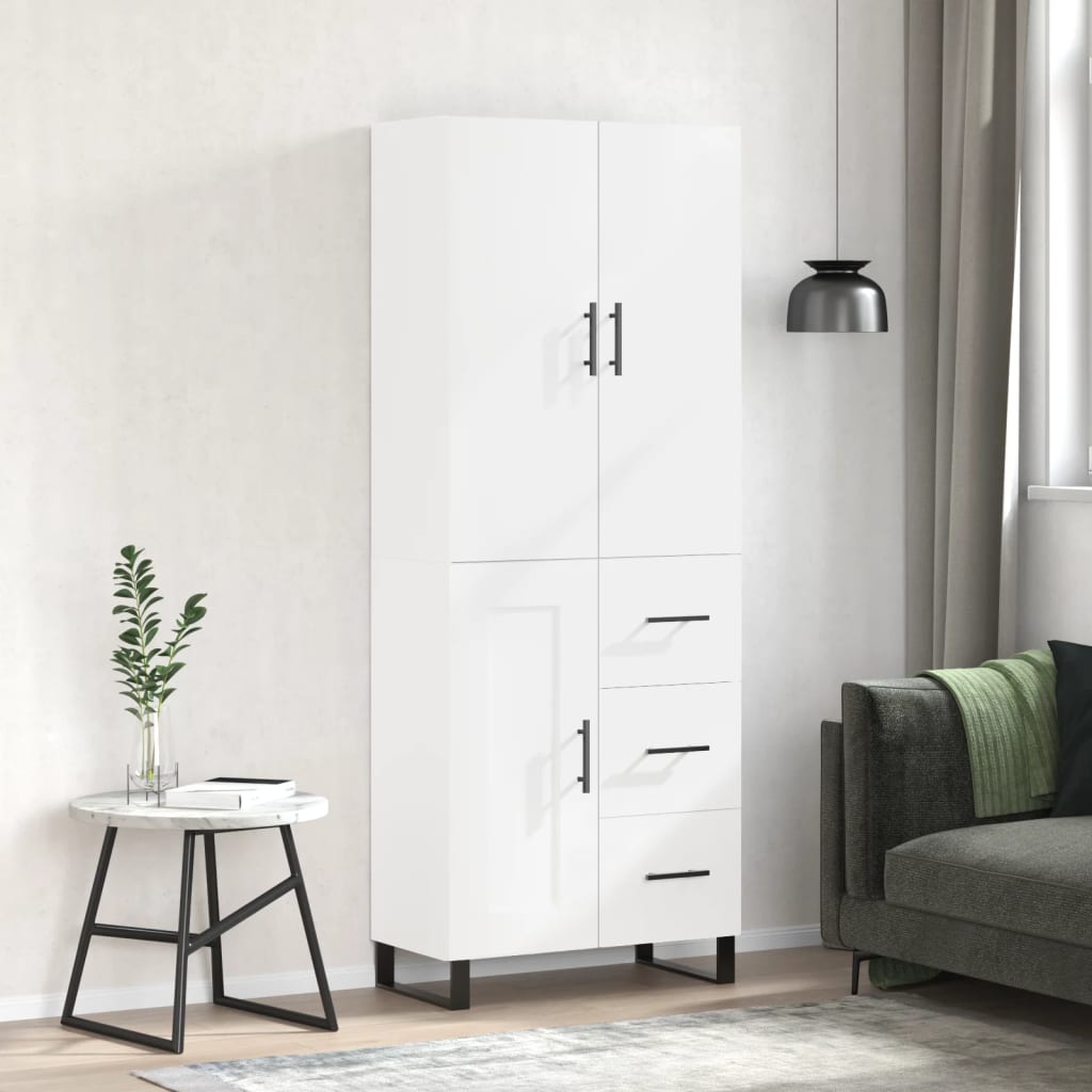 Buffet haut Blanc 69,5x34x180 cm Bois d'ingénierie - XIOS