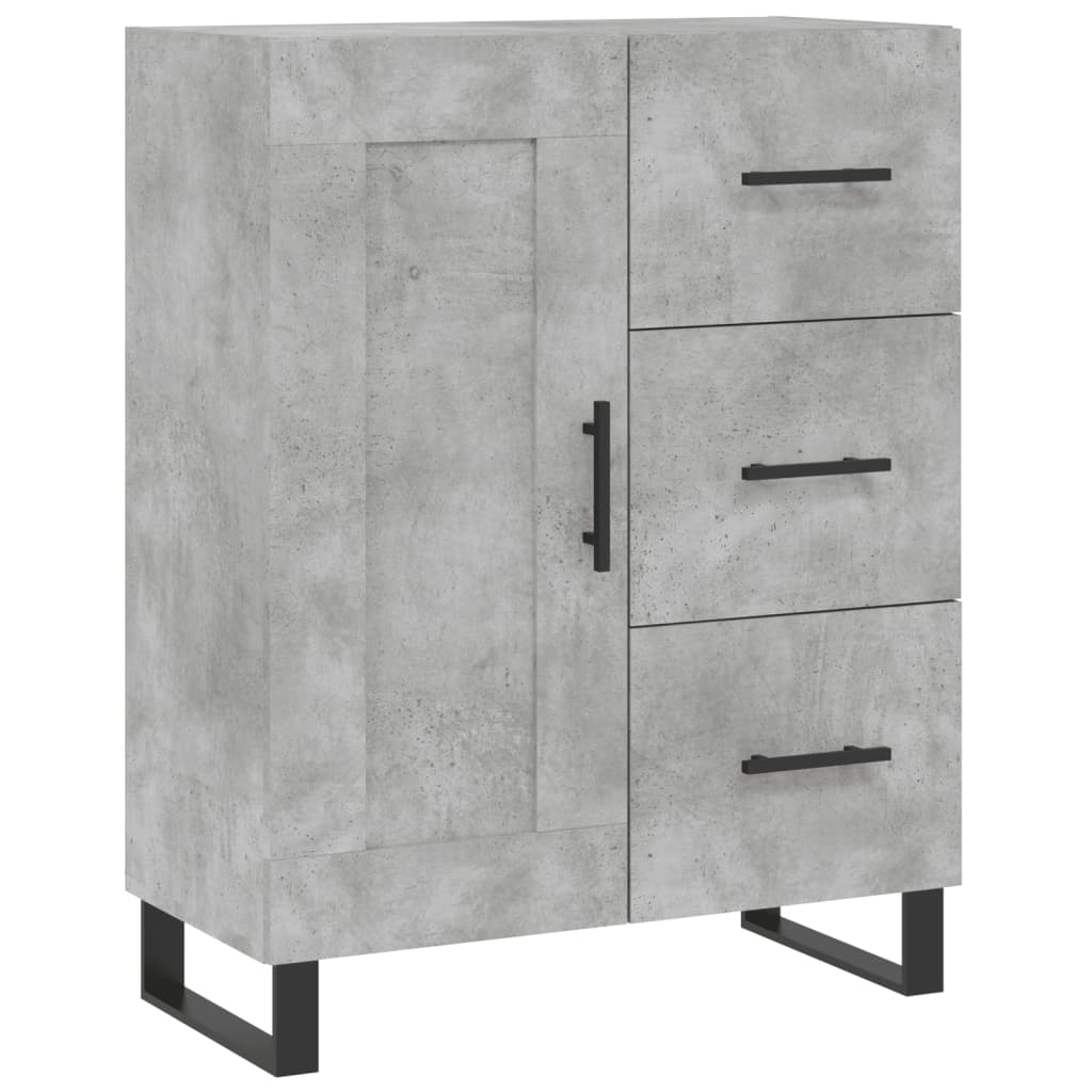 Buffet haut Gris béton 69,5x34x180 cm Bois d'ingénierie - XIOS