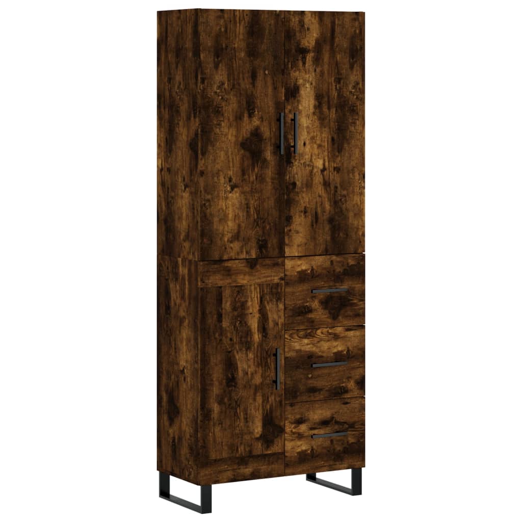 Buffet haut Chêne fumé 69,5x34x180 cm Bois d'ingénierie - XIOS