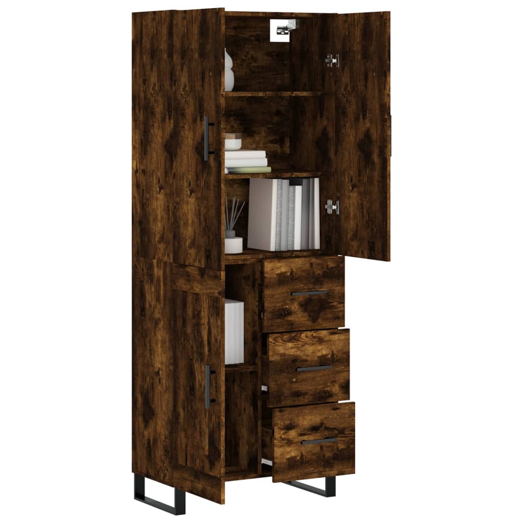 Buffet haut Chêne fumé 69,5x34x180 cm Bois d'ingénierie - XIOS