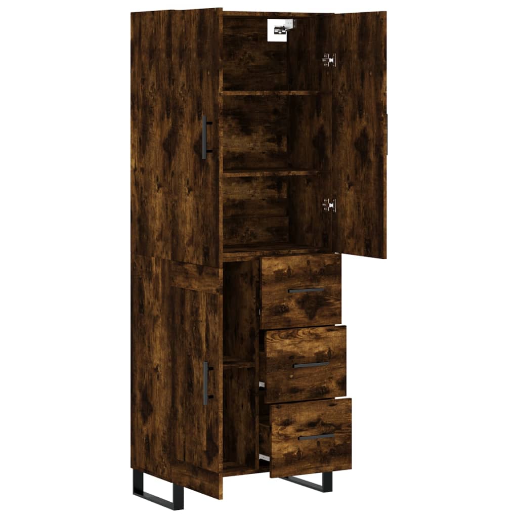 Buffet haut Chêne fumé 69,5x34x180 cm Bois d'ingénierie - XIOS