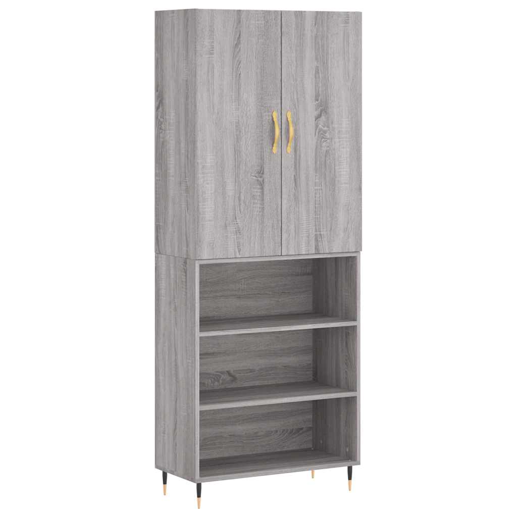 Buffet haut Sonoma gris 69,5x34x180 cm Bois d'ingénierie - XIOS