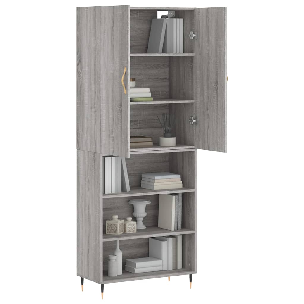 Buffet haut Sonoma gris 69,5x34x180 cm Bois d'ingénierie - XIOS