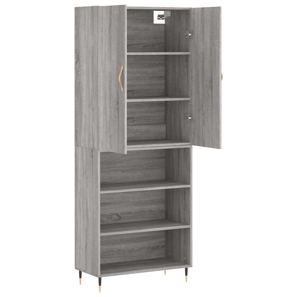 Buffet haut Sonoma gris 69,5x34x180 cm Bois d'ingénierie - XIOS