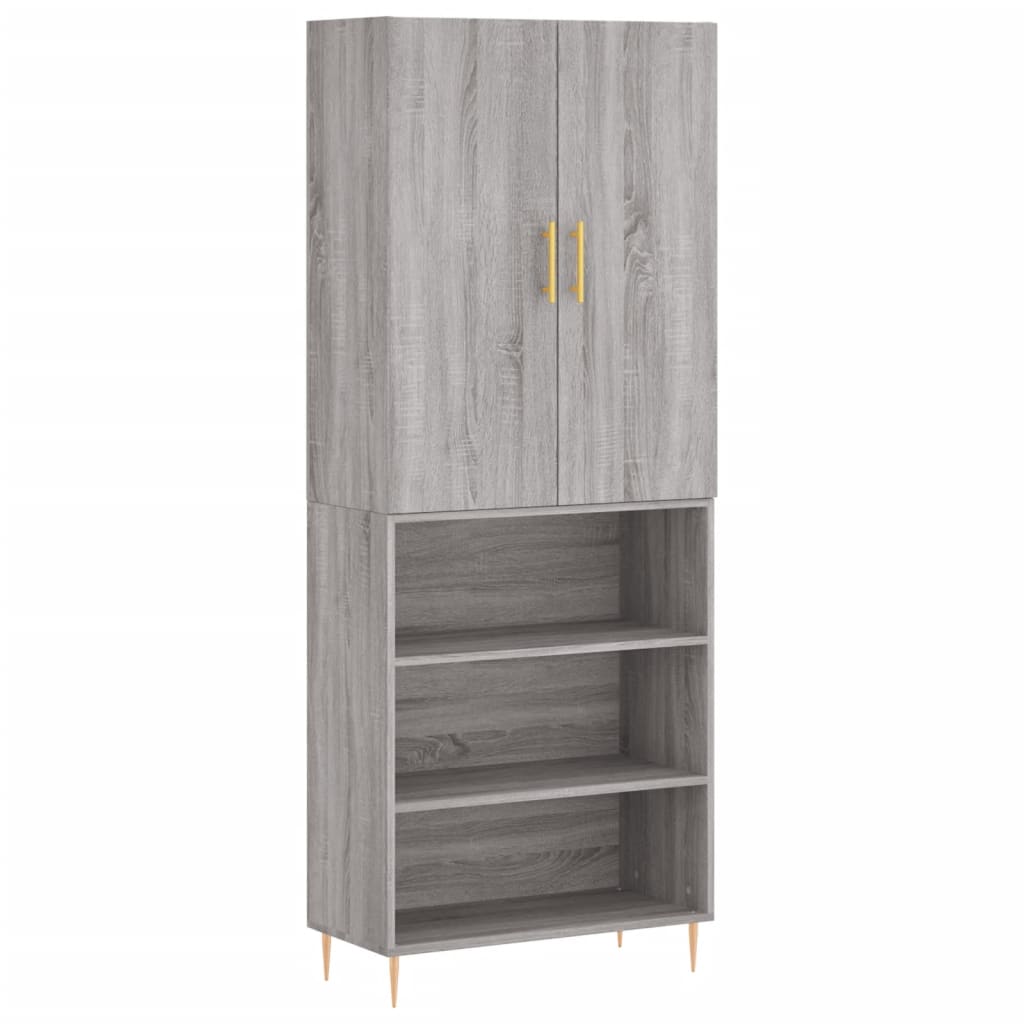 Buffet haut Sonoma gris 69,5x34x180 cm Bois d'ingénierie - XIOS