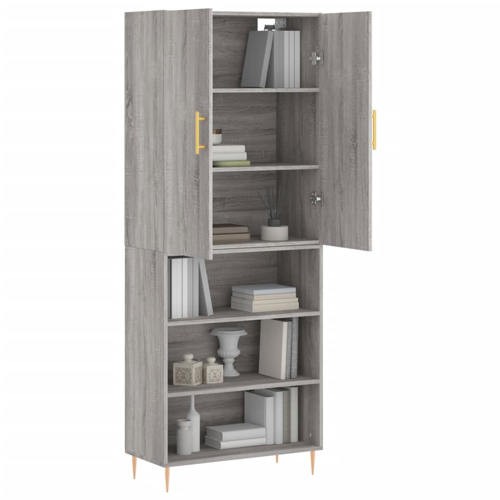 Buffet haut Sonoma gris 69,5x34x180 cm Bois d'ingénierie - XIOS