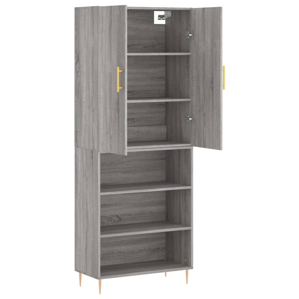 Buffet haut Sonoma gris 69,5x34x180 cm Bois d'ingénierie - XIOS