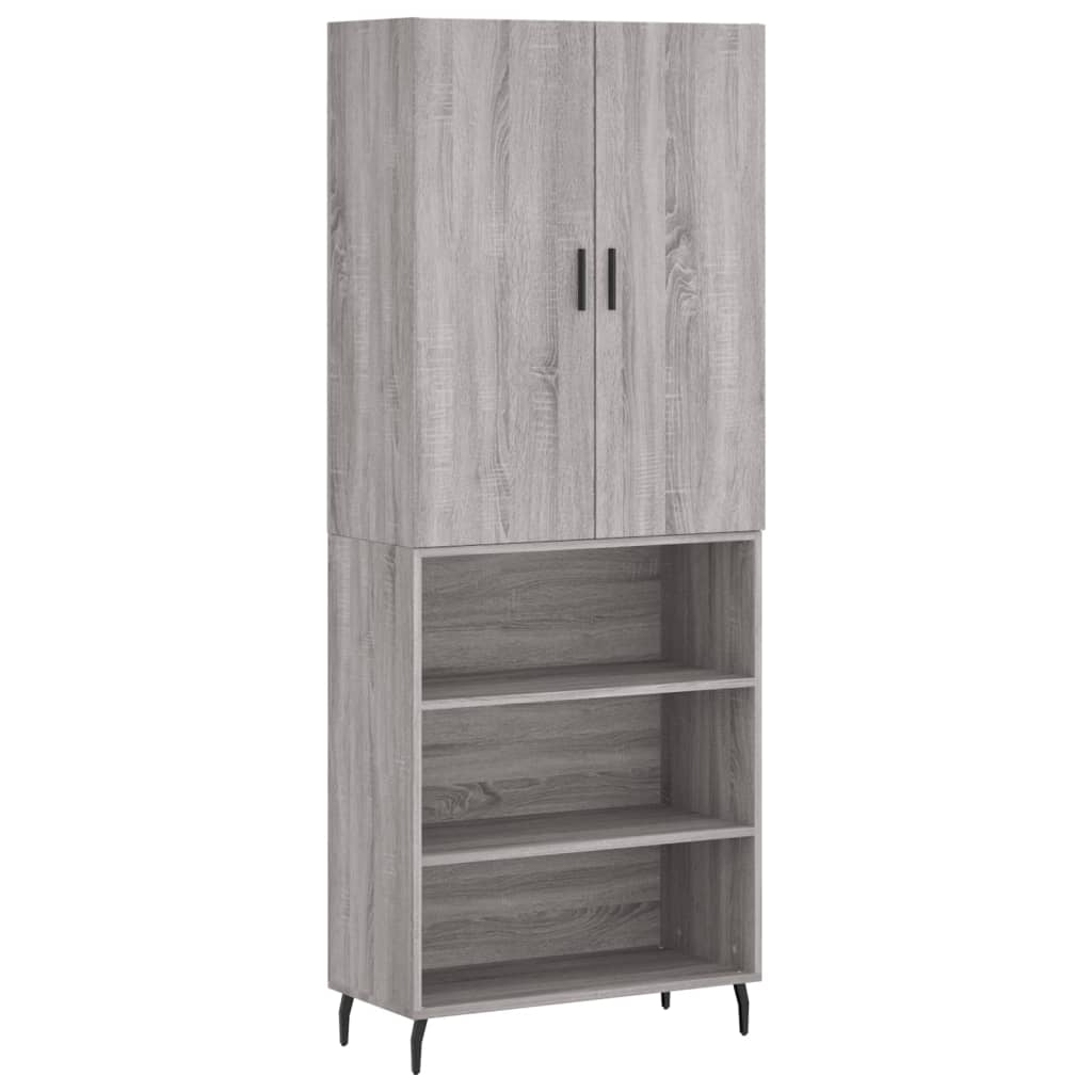 Buffet haut Sonoma gris 69,5x34x180 cm Bois d'ingénierie - XIOS