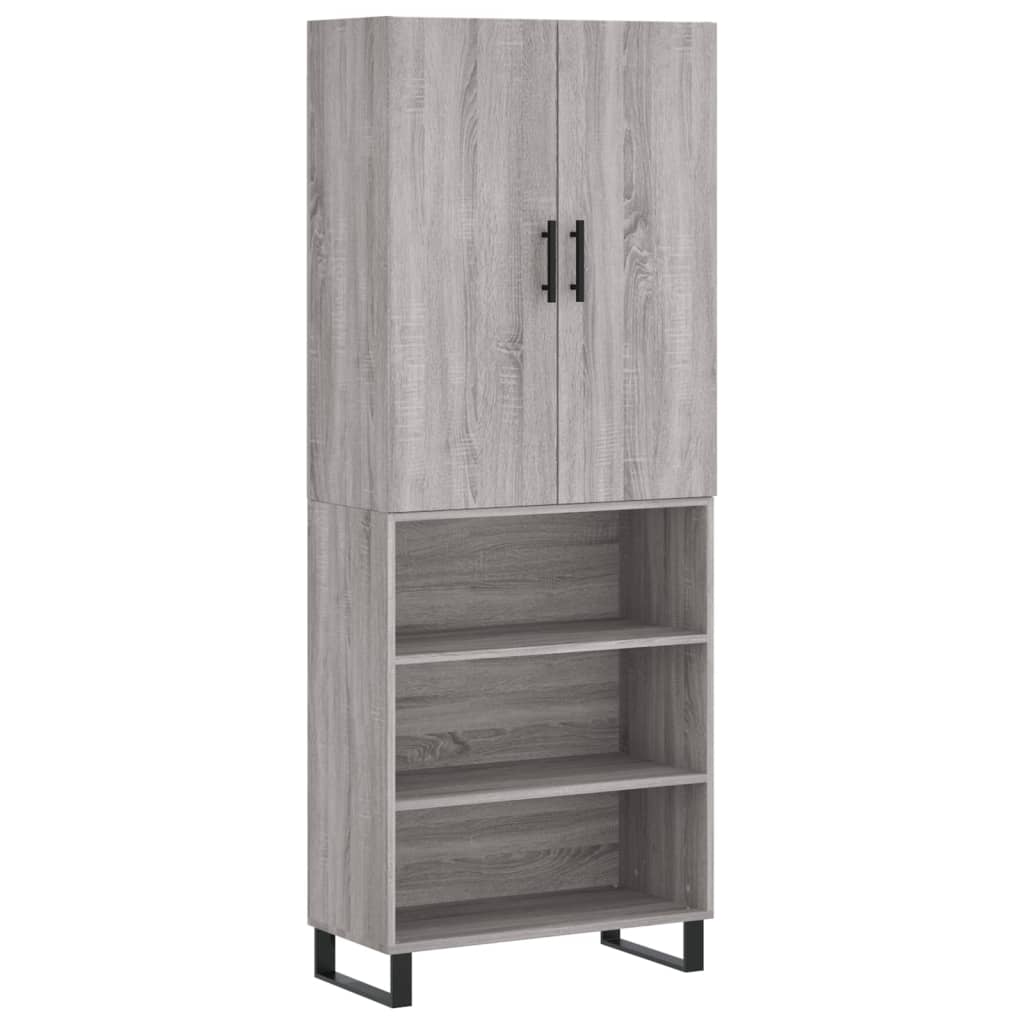 Buffet haut Sonoma gris 69,5x34x180 cm Bois d'ingénierie - XIOS