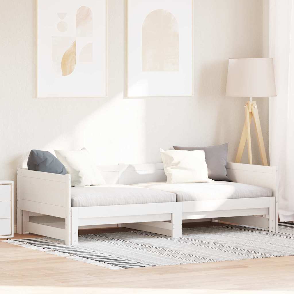 Lit Pull-out de Jour Blanc 180 x 200 cm Bois massif en pin - XIOS