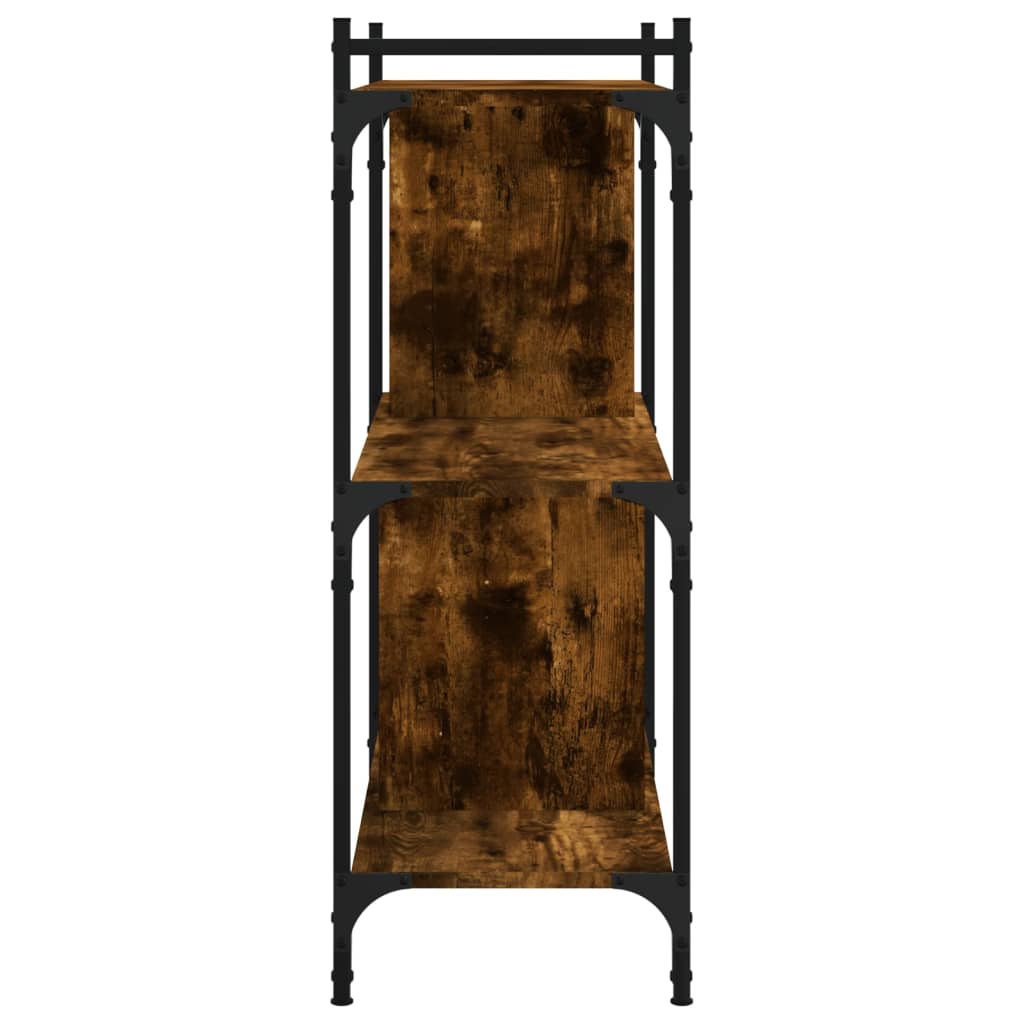 Bibliothèque 3 niveaux chêne fumé 76x32x88 cm bois d'ingénierie - XIOS