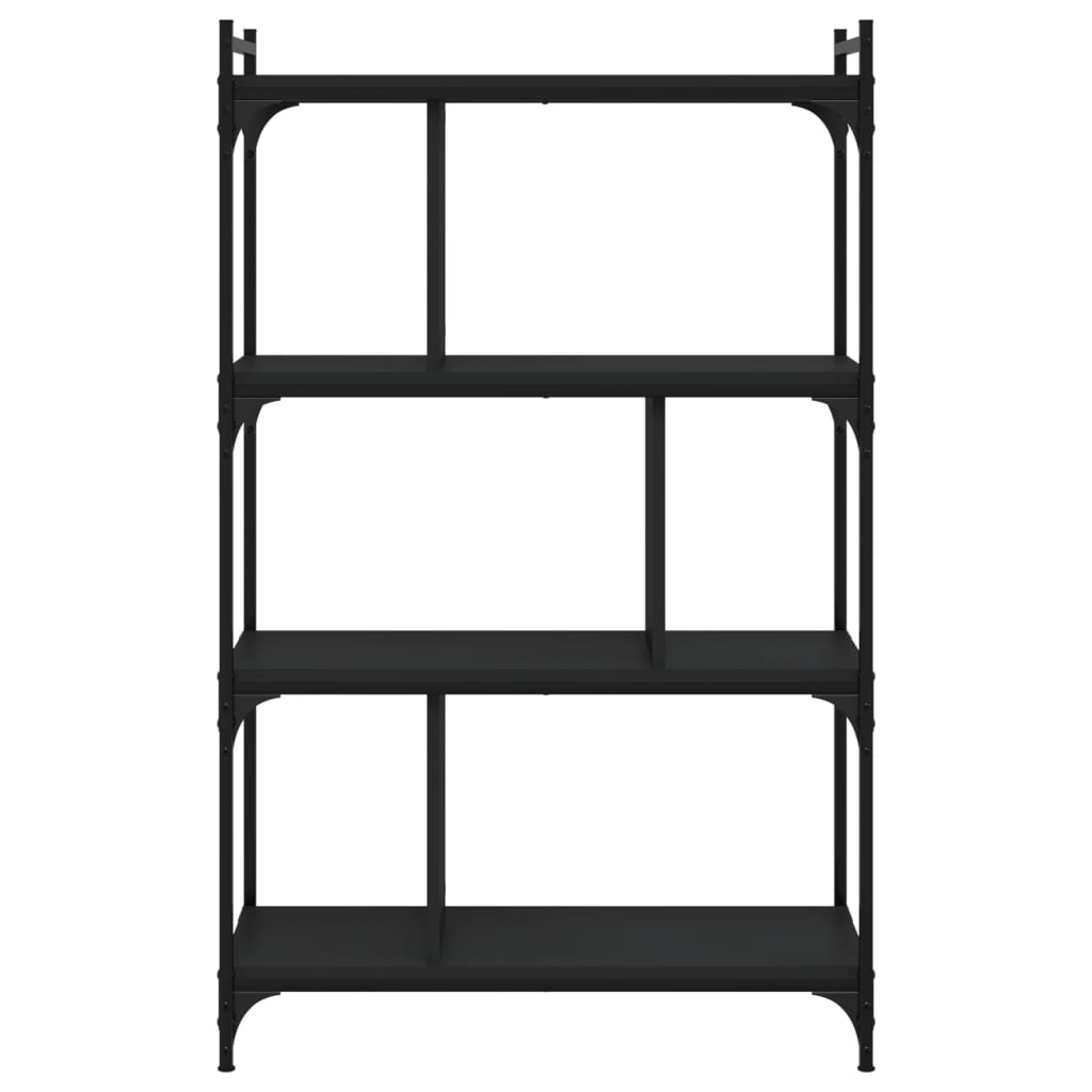 Bibliothèque à 4 niveaux noir 76x32x123 cm bois d'ingénierie - XIOS