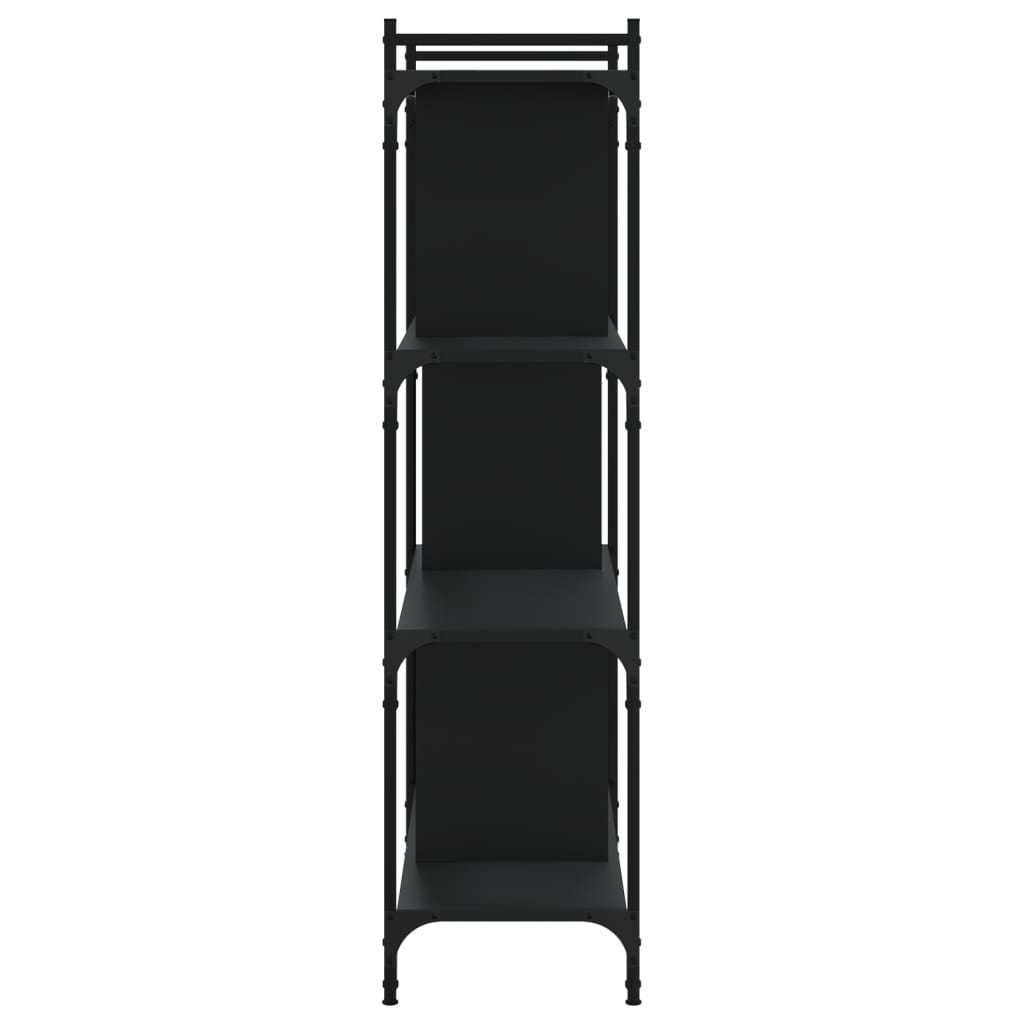 Bibliothèque à 4 niveaux noir 76x32x123 cm bois d'ingénierie - XIOS