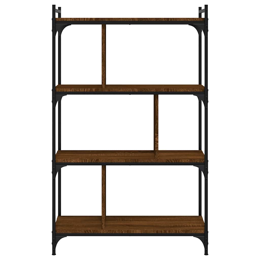Bibliothèque 4 niveaux chêne brun 76x32x123cm bois d'ingénierie - XIOS