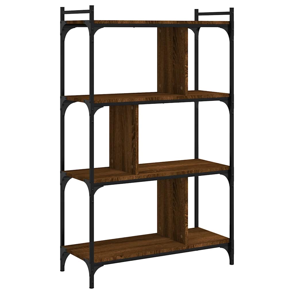 Bibliothèque 4 niveaux chêne brun 76x32x123cm bois d'ingénierie - XIOS