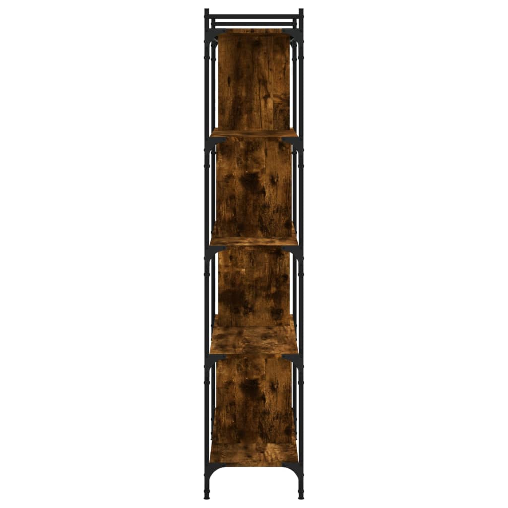 Bibliothèque 5 niveaux chêne fumé 76x32x158cm bois d'ingénierie - XIOS