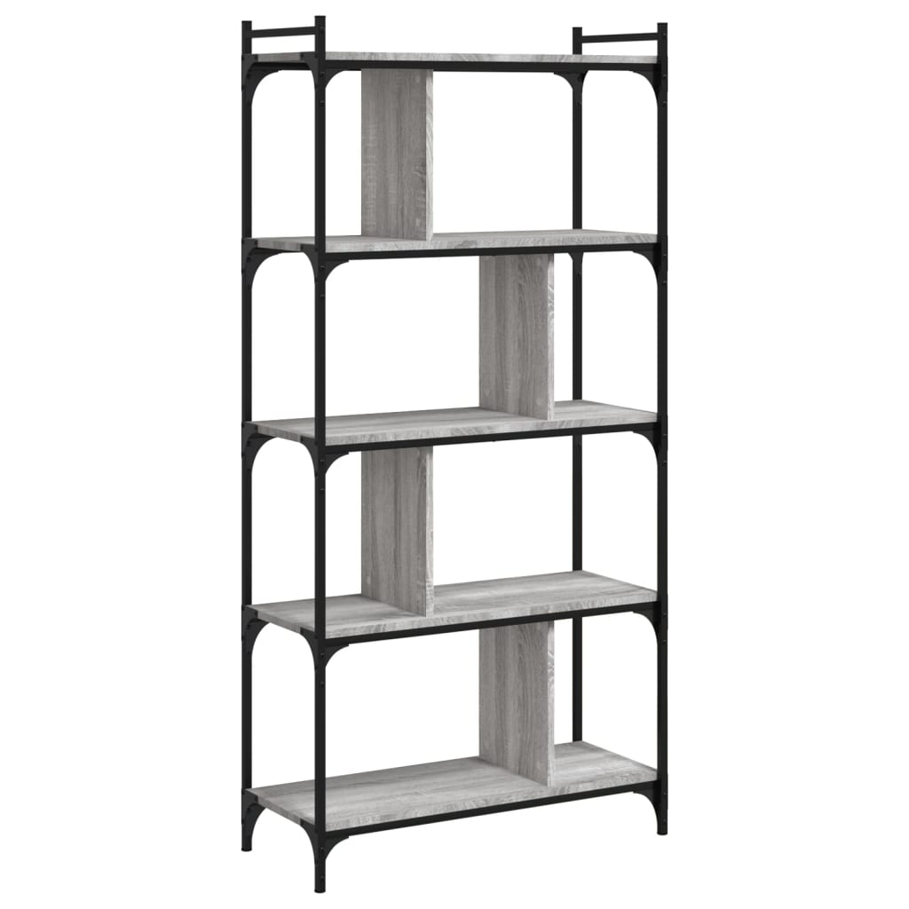 Bibliothèque 5 niveaux sonoma gris 76x32x158 cm - XIOS