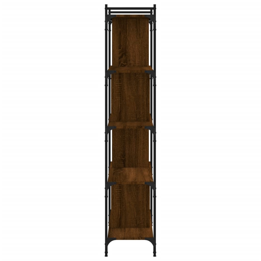 Bibliothèque 5 niveaux chêne brun 76x32x158cm bois d'ingénierie - XIOS