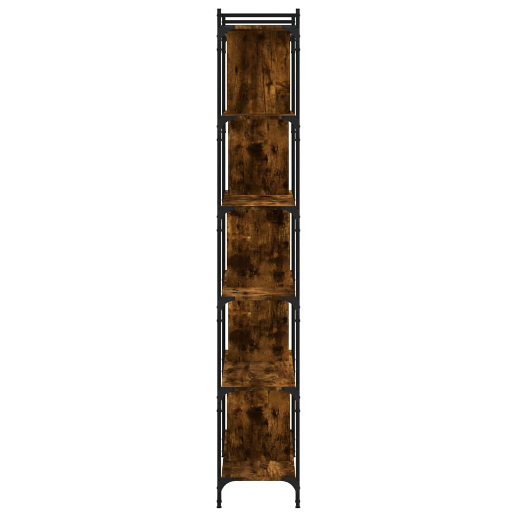 Bibliothèque 6 niveaux chêne fumé 76x32x192cm bois d'ingénierie - XIOS