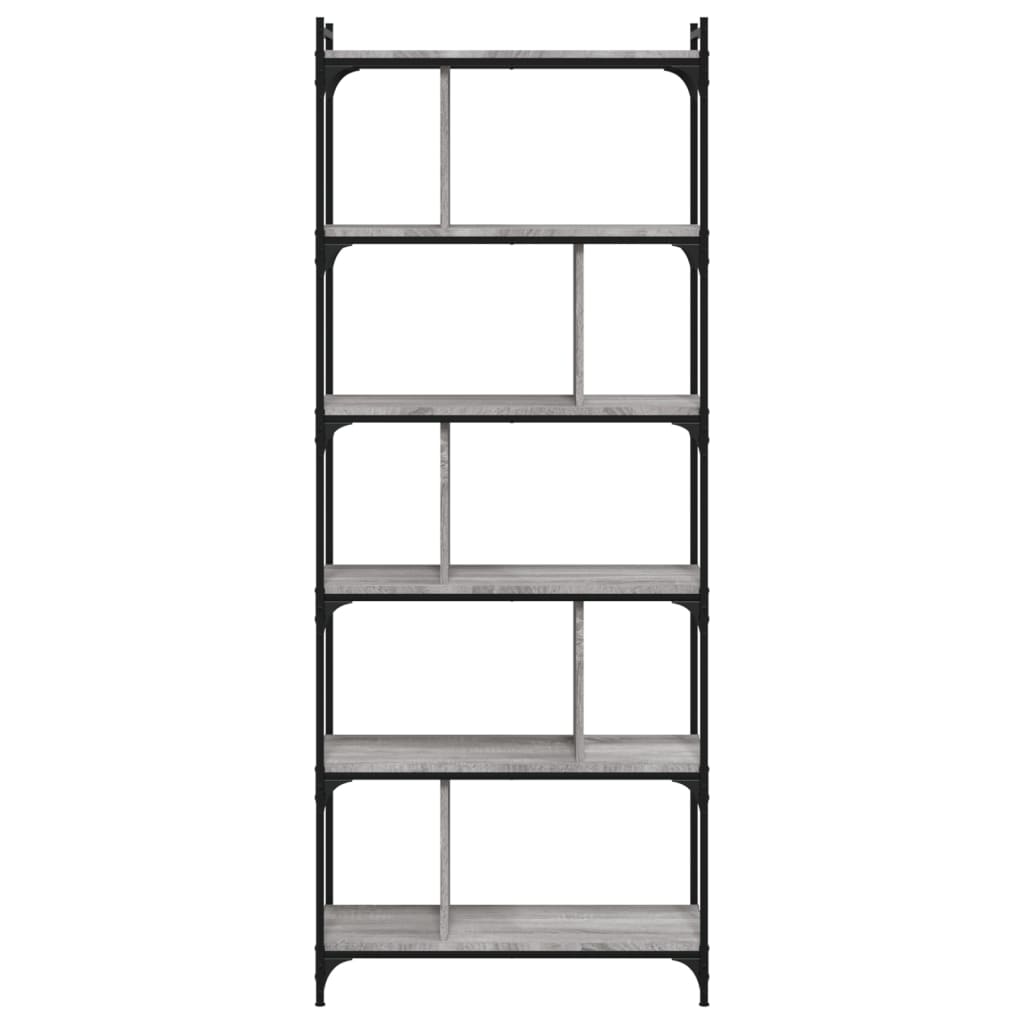 Bibliothèque 6niveaux sonoma gris 76x32x192cm bois d'ingénierie - XIOS