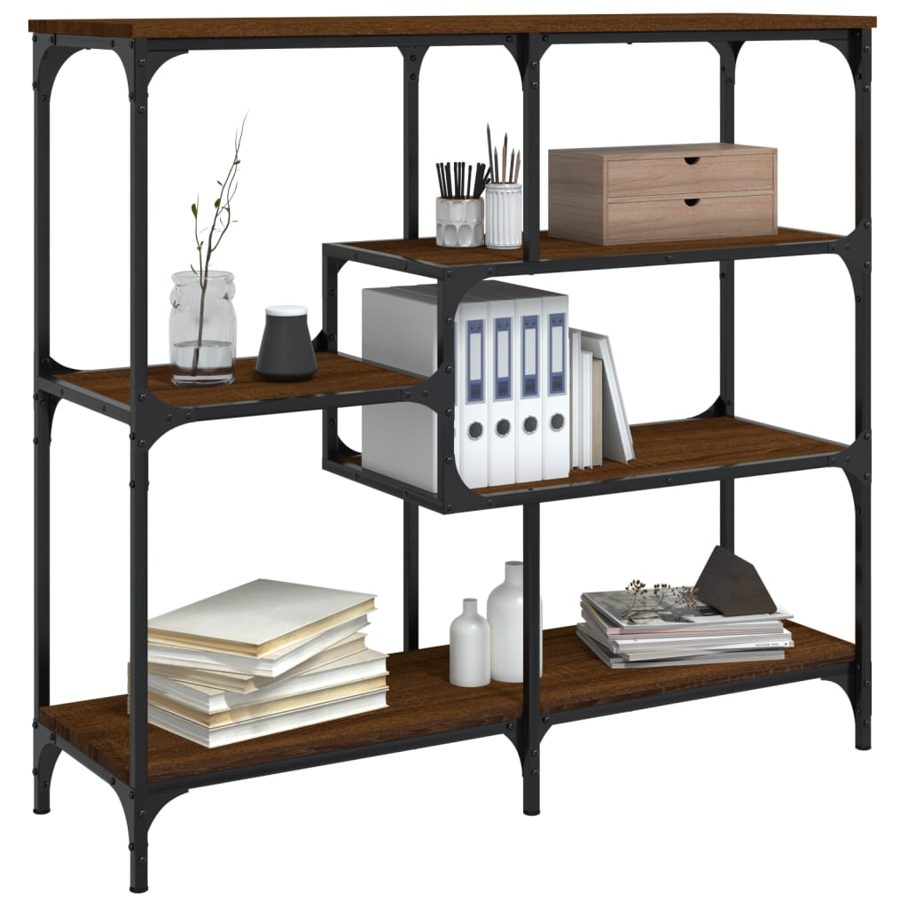 Table console chêne marron 103x32x95 cm bois d'ingénierie - XIOS