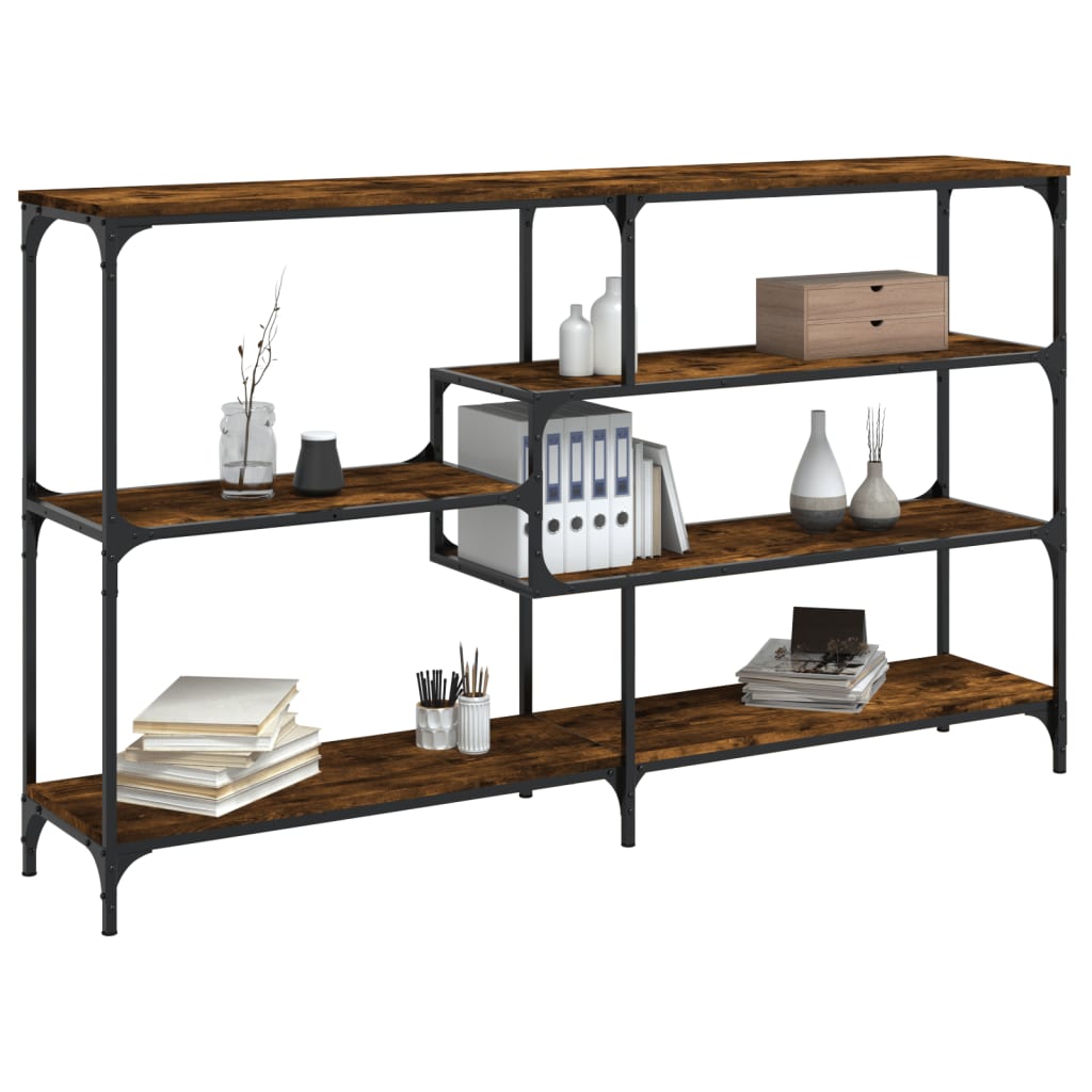 Table console chêne fumé 160x32x95 cm bois d'ingénierie - XIOS