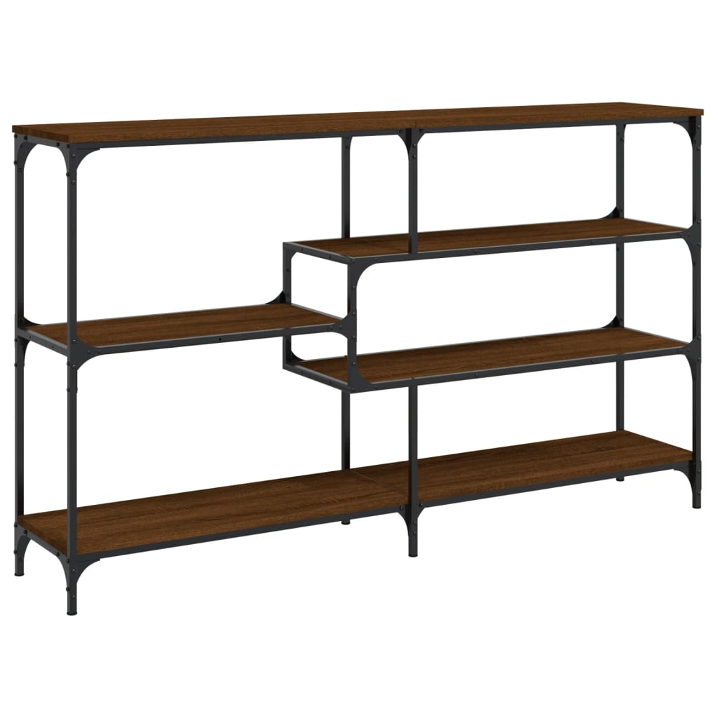 Table console chêne marron 160x32x95 cm bois d'ingénierie - XIOS