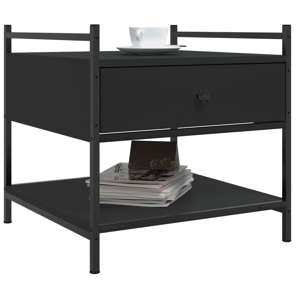 Table basse noir 50x50x50 cm bois d'ingénierie - XIOS