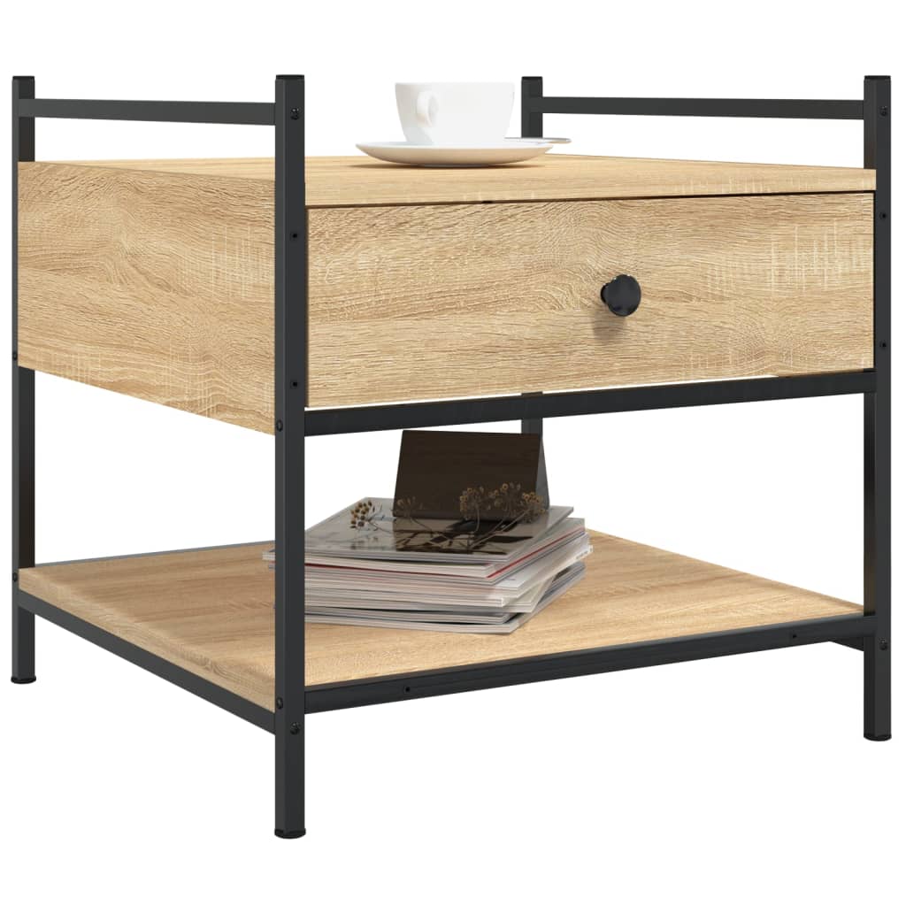 Table basse chêne sonoma 50x50x50 cm bois d'ingénierie - XIOS