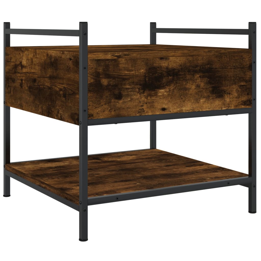 Table basse chêne fumé 50x50x50 cm bois d'ingénierie - XIOS