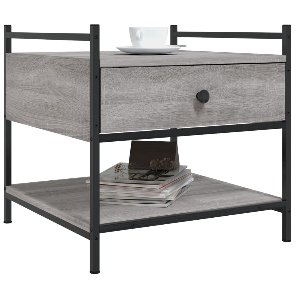 Table basse sonoma gris 50x50x50 cm bois d'ingénierie - XIOS