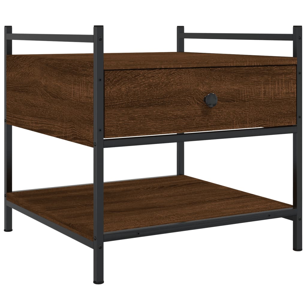 Table basse chêne marron 50x50x50 cm bois d'ingénierie - XIOS