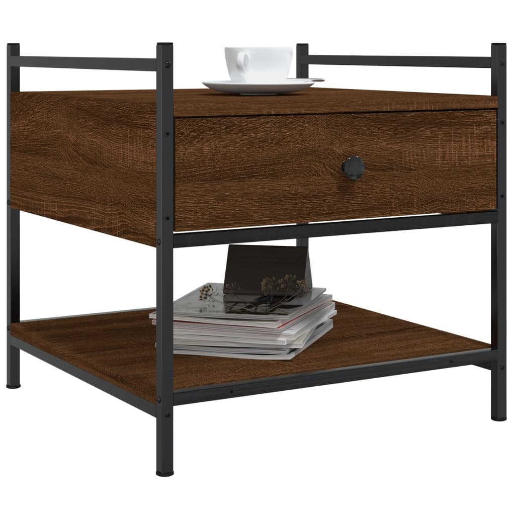 Table basse chêne marron 50x50x50 cm bois d'ingénierie - XIOS