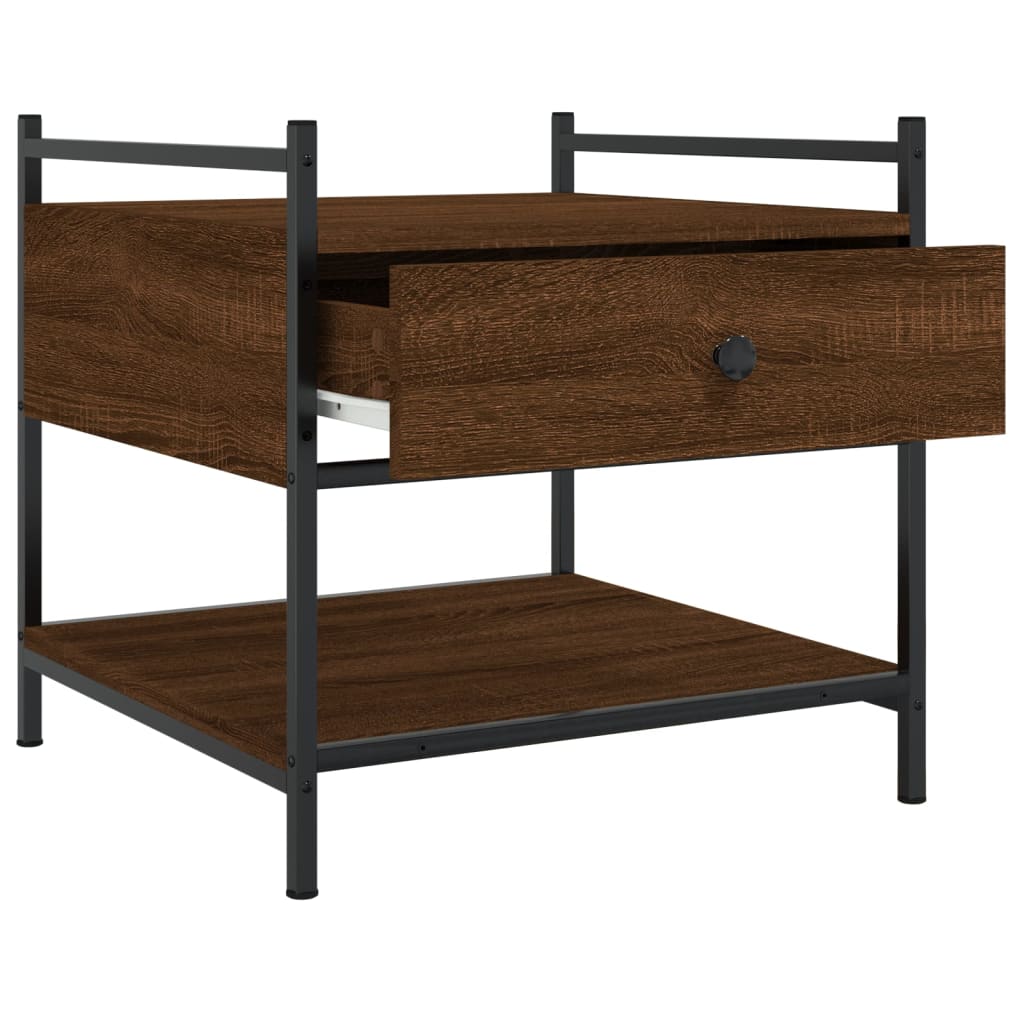 Table basse chêne marron 50x50x50 cm bois d'ingénierie - XIOS