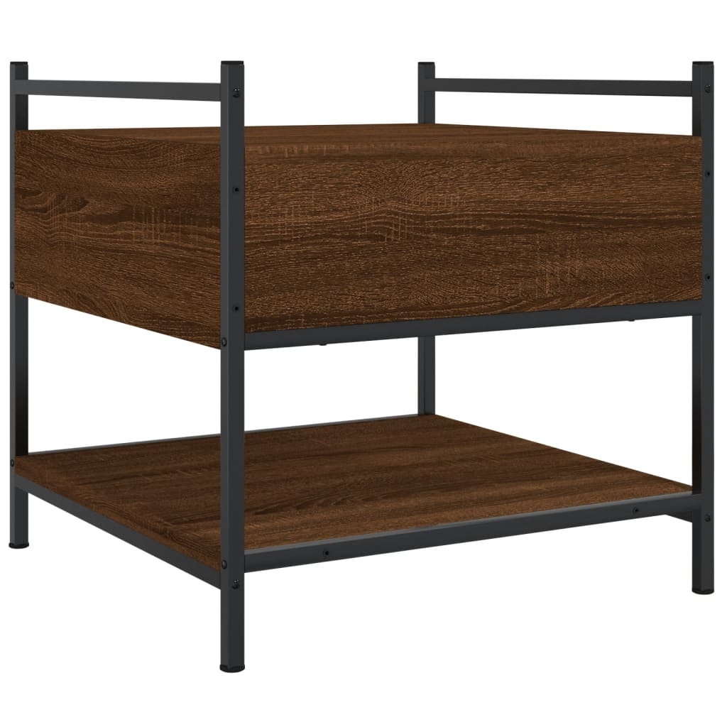 Table basse chêne marron 50x50x50 cm bois d'ingénierie - XIOS