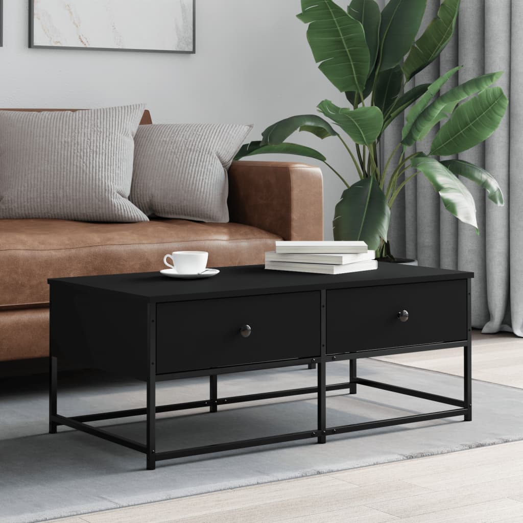 Table basse noir 100x51x40 cm bois d'ingénierie - XIOS