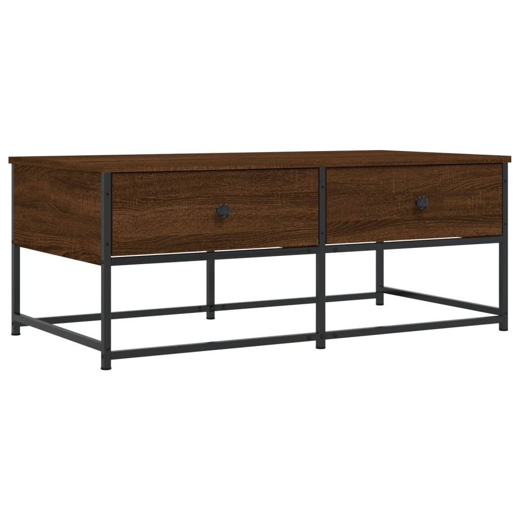 Table basse chêne marron 100x51x40 cm bois d'ingénierie - XIOS