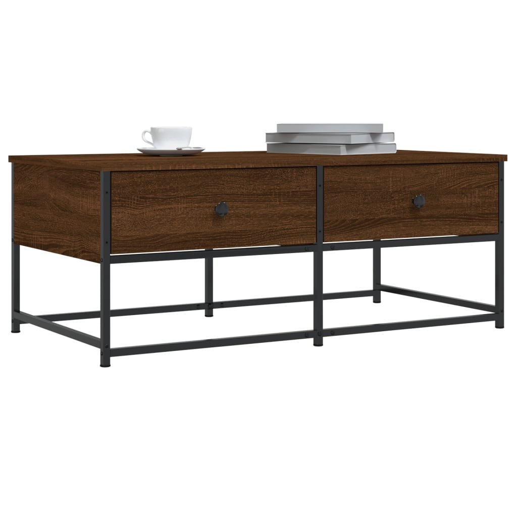 Table basse chêne marron 100x51x40 cm bois d'ingénierie - XIOS