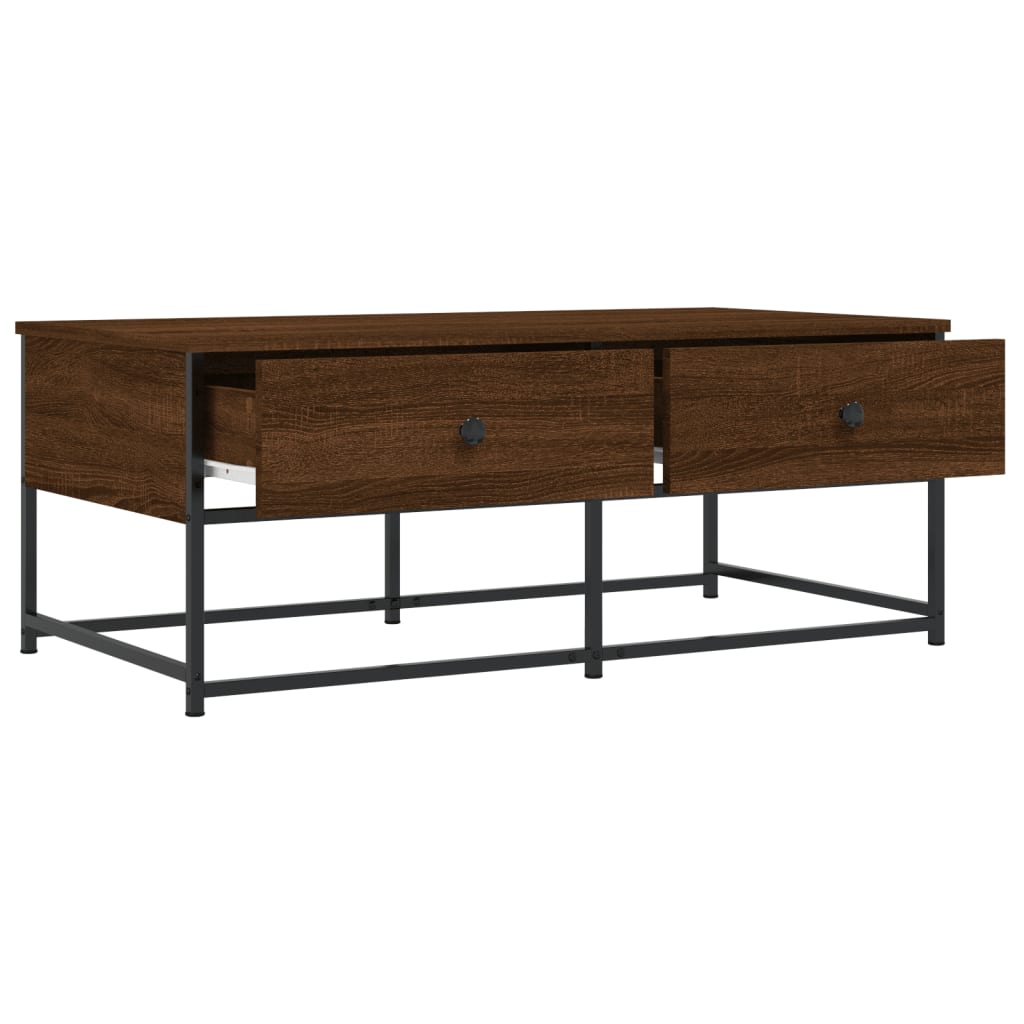 Table basse chêne marron 100x51x40 cm bois d'ingénierie - XIOS