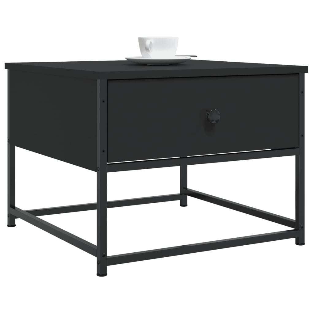 Table basse noir 51x51x40 cm bois d'ingénierie - XIOS