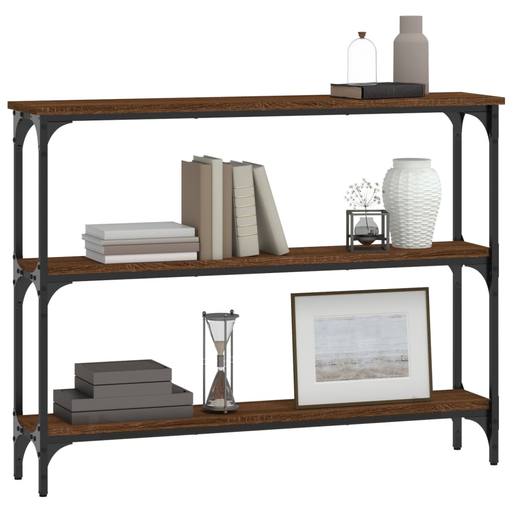 Table console chêne marron 100x22,5x75 cm bois d'ingénierie - XIOS