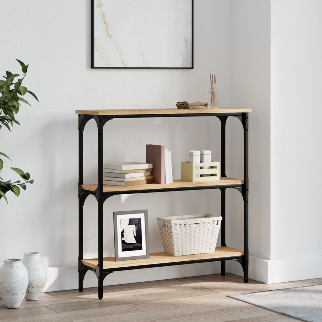 Table console chêne sonoma 75x22,5x75 cm bois d'ingénierie - XIOS